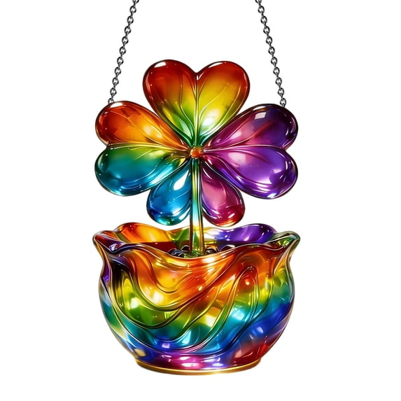 Wooowa St. Patrick’s Day 2D Acrylic Disc Pendant Transparent Design Lightweight Craft Window Porch Chain Outdoor Irish Holiday Decoration