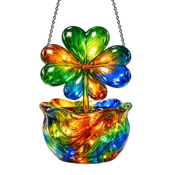 Wooowa St. Patrick’s Day 2D Acrylic Disc Pendant Transparent Design Lightweight Craft Window Porch Chain Outdoor Irish Holiday Decoration