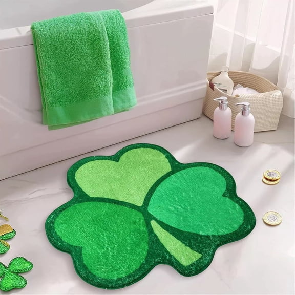 Wooowa St. Patrick's Day Festive Carpet Style Seat Blanket Comfortable Fabric Design Durable Craft Indoor Irish Holiday Home Decoration