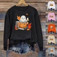 thumbnail image 1 of Wooowa Women's Halloween Sweatshirt Spooky Season Sweaters Vintage Spooky Printed Long Sleeve Shirt Fall Pullover Tops, 1 of 4