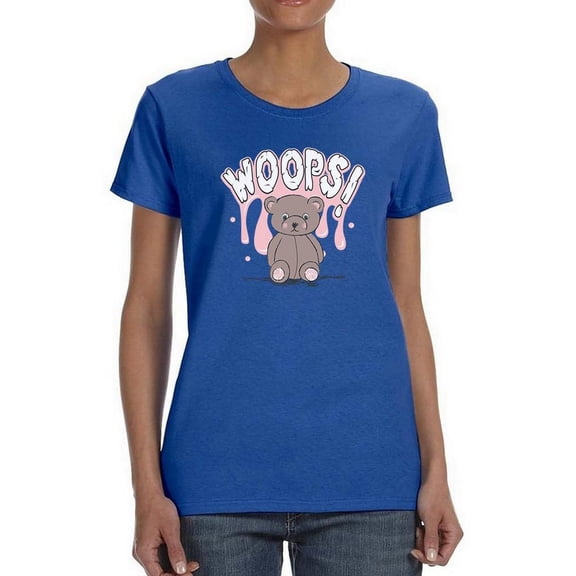 Woops Gooey Bear Cute Art Shaped T-Shirt Women -Image by Shutterstock, Female Small
