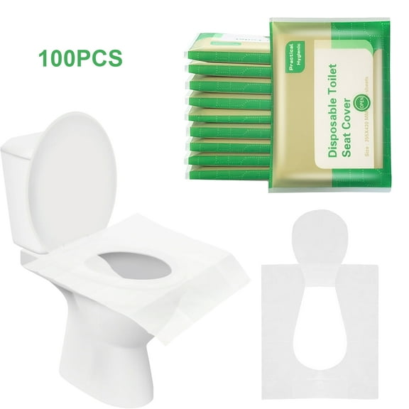 Woornigojin Disposable Flushable Toilet Lid Covers, Green 100 Count,Paper Toilet Liners for Bathroom, Travel, Camping, Kids Potty Training