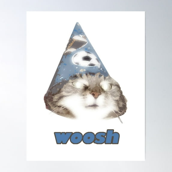 Woosh You Have Wizard Cat Meme Poster Wall Art, Modern Wall Decor For Living Room Bedroom, 8x12 UNFRAMED