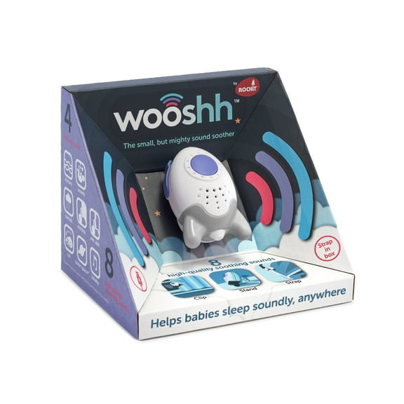 Wooshh by Rockit. The Small but MIGHTY Rechargeable, Portable White Noise Sound-Soother with 8 Calming Sounds for babies and 4 Volume Levels. Stand, Clip or Strap it. Take it with You Everywhere.