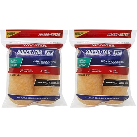Wooster SUPER/FAB Knit 3/4 in. x 4 1/2 in. W Jumbo-Koter Paint Roller Cover 2 pk