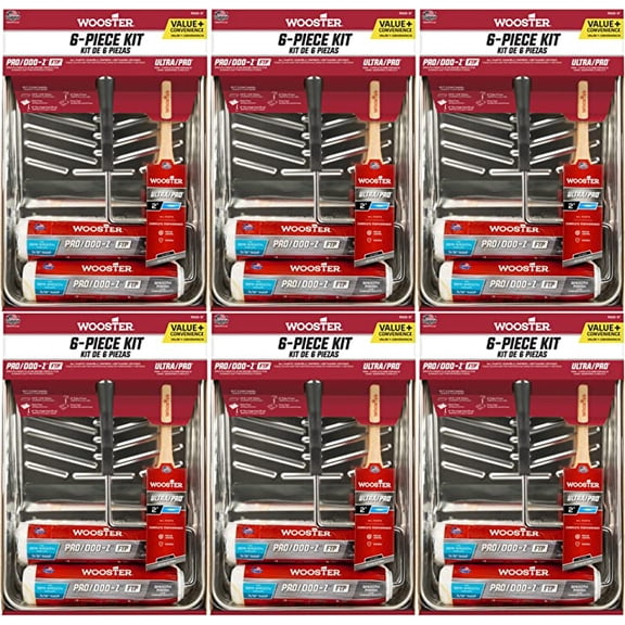 Wooster Genuine Pro/Doo-Z FTP 3/8" Nap 6-Piece Kit 6-Pack, R918-9-6PK