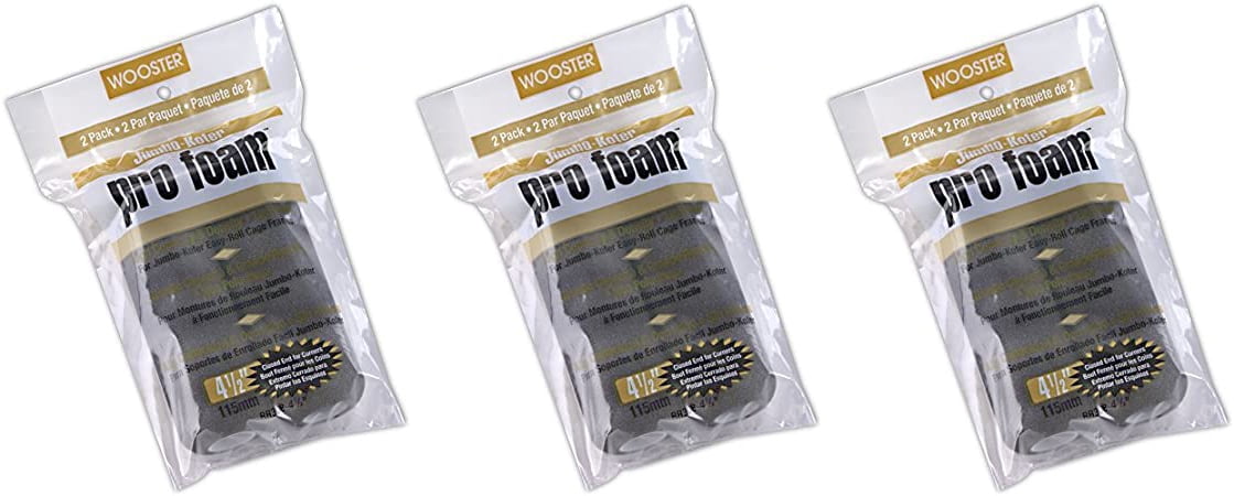 Wooster 4.5" Jumbo-Koter Pro Foam Closed-End 3 Sets Of 2-Pack Roller Cover # RR308-4.5-3PK