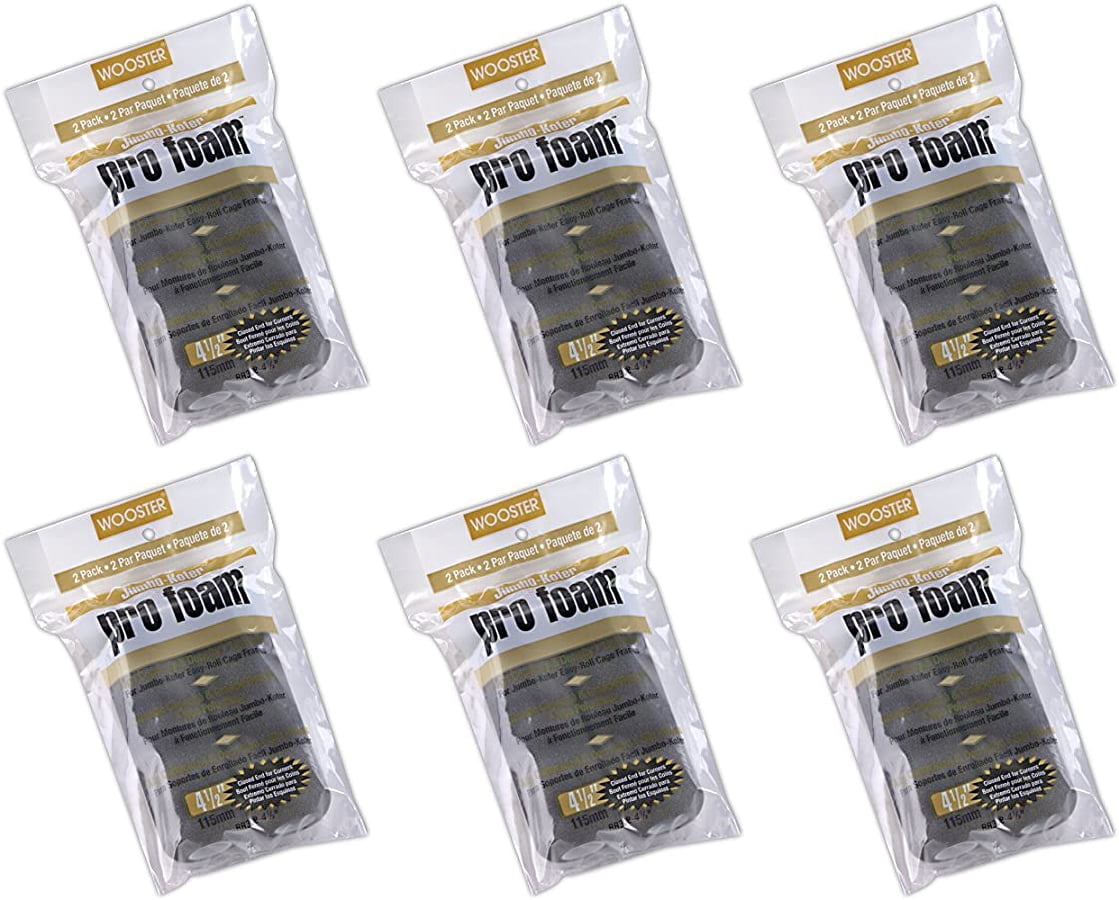 Wooster 4.5" Jumbo-Koter Pro Foam Closed-End 6 Sets Of 2-Pack Roller Cover # RR308-4.5-6PK