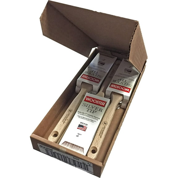 Wooster Brush 5220 2 Inch Silver Tip Flat Sash Paintbrush, Pack of 6