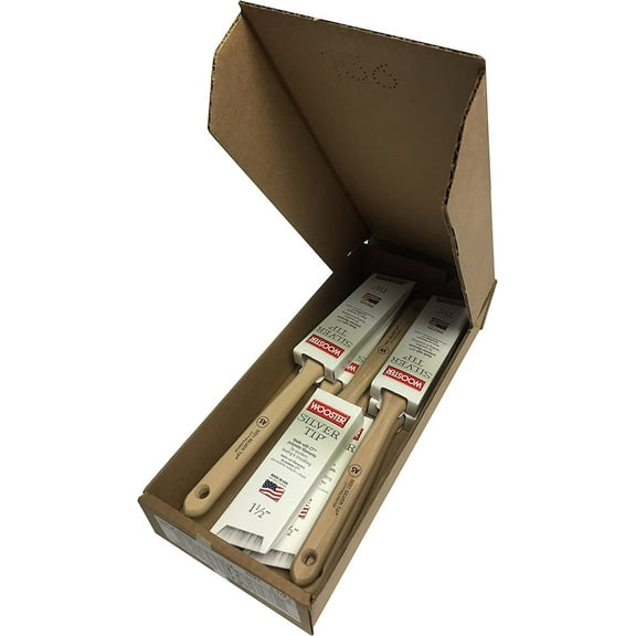 Wooster Brush 5221-1-1/2 Silver Tip Angle Sash Paintbrush, Pack of 6