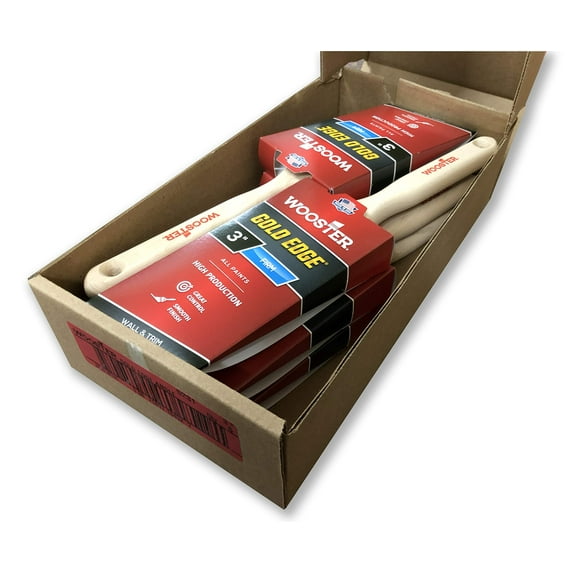 Wooster Brush 5231 3 Inch Gold Edge Angle Sash Paint Brush - Pack of 6