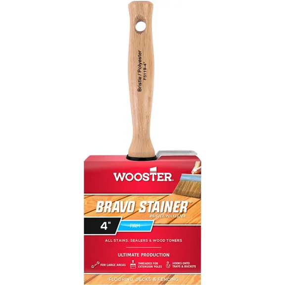 Wooster Genuine 4" Bravo Stainer Bristle/Polyester Paintbrush - F5119-4