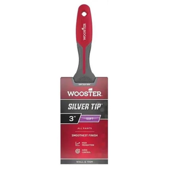 Wooster Brush G5222-3 3 in. Silver Tip Grip Tech Max Flat Paint Brush