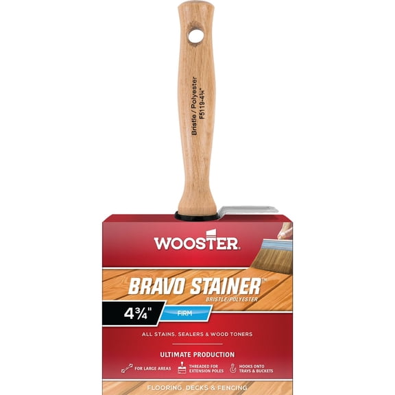 Wooster Brush Not Available F5119-4 Bravo Stainer Bristle/Polyester Stain Brush, 4 Inch, 4-Inch