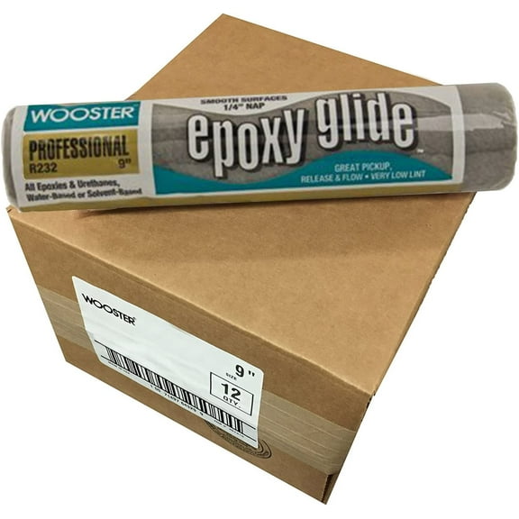 Wooster Brush R232-9 Epoxy Glide Roller Cover, 1/4-Inch Nap, Pack of 12