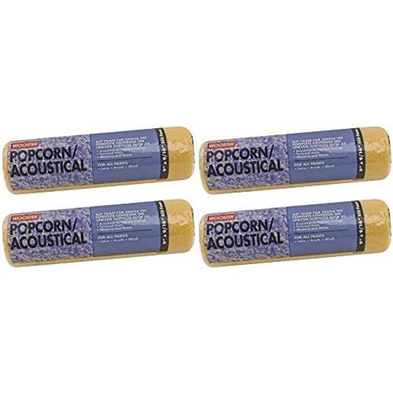Wooster Brush R234-9 Popcorn Acoustical Roller Cover, 9/16-Inch Nap, 9-Inch Pack of 4