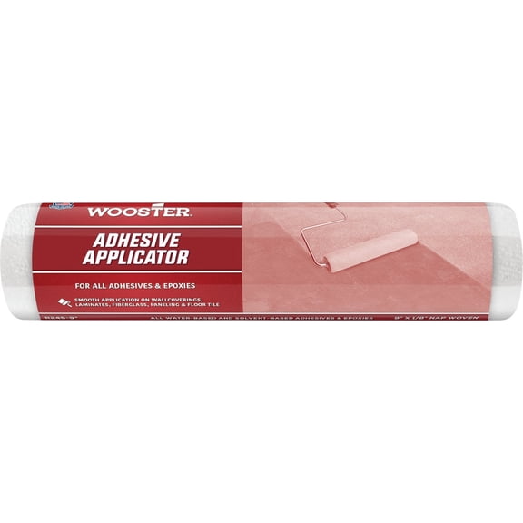 Wooster Brush R245-9 Adhesive Applicator Roller Cover, 1/8-Inch Nap, 9-Inch by Wooster Brush