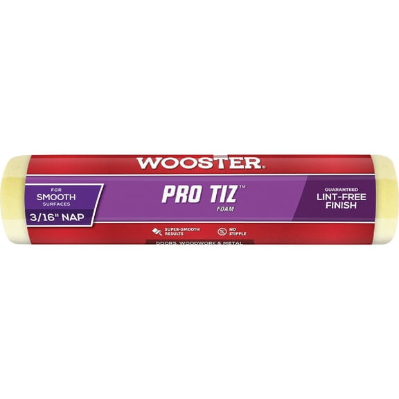 Wooster Brush R265-9 Pro Tiz Paint Roller, 3/16 in Nap, 9 in L, Foam Cover Phenolic Core, 9 Inch, Yellow