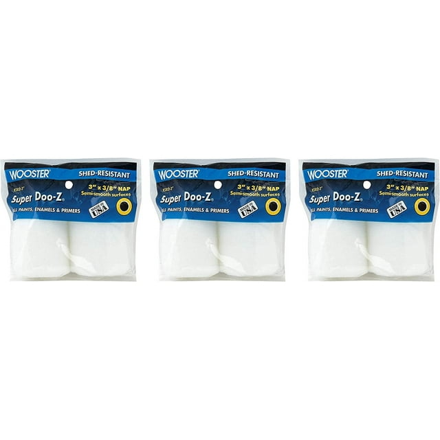 Wooster Brush R2823 Deluxe Trim Roller, 2Pack Refill, 3/8Inch Nap, 3