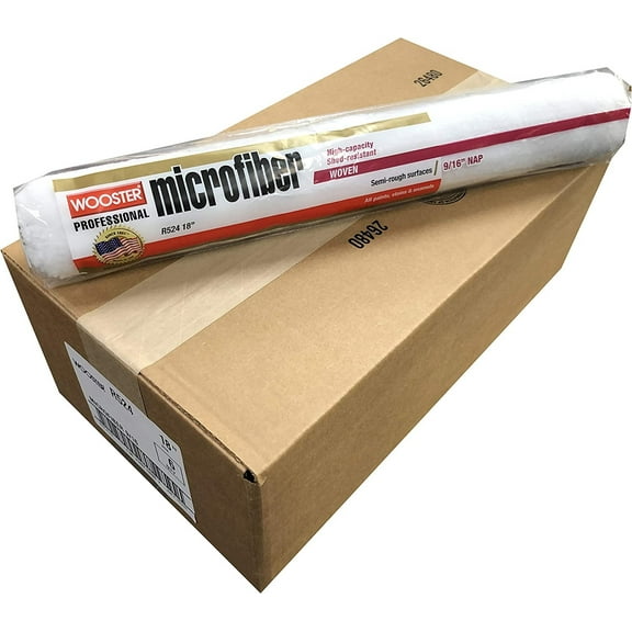 Wooster Brush R524 18 inch Microfiber 9/16 inch Nap Paint Roller - Pack of 6