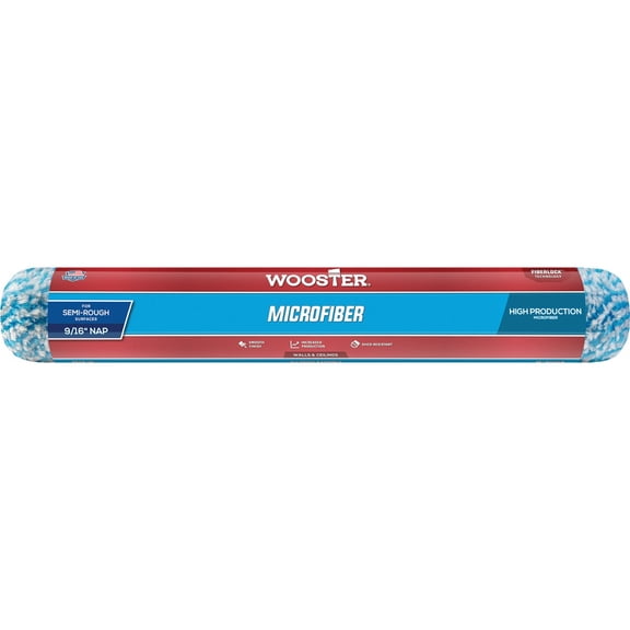 Wooster Brush R524 18 inch Microfiber 9/16 inch Nap Paint Roller - Pack of 6