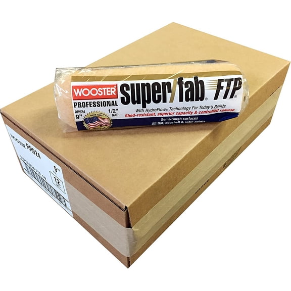 Wooster Brush RR924 9 inch Super/Fab FTP 1/2 inch Nap Roller Cover - Pack of 12