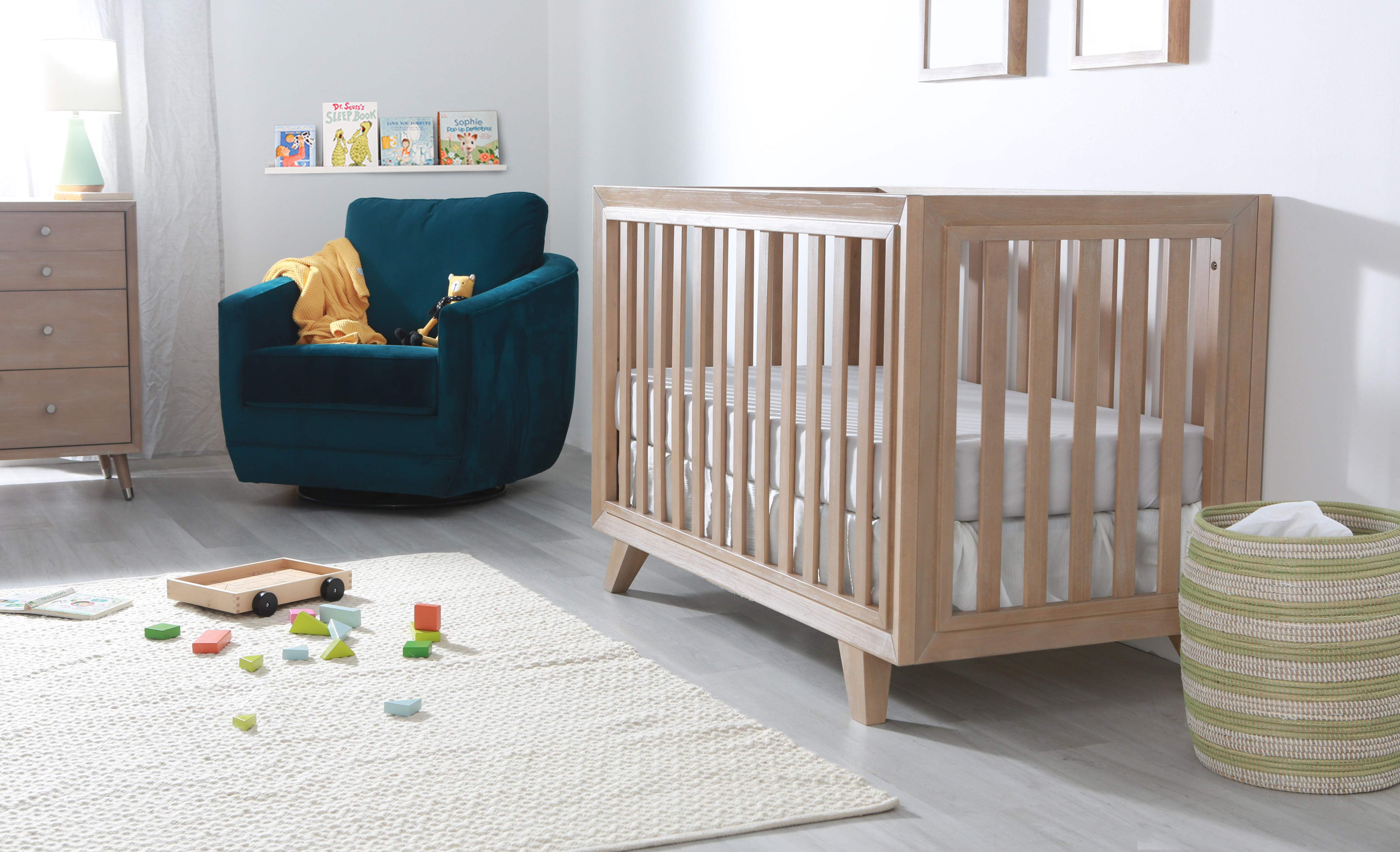 Wooster Almond 3-in-1 Convertible Crib with Multi-Level Paneling