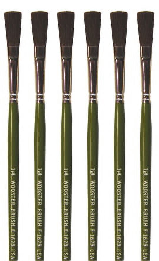 Wooster Genuine 0.25" Ox Hair Letterer Artist Paintbrush 6-Pack, F1625-0.25-6PK