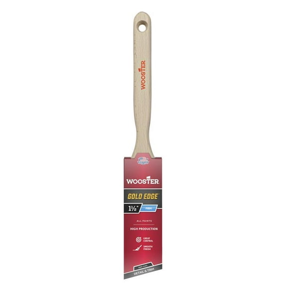 Wooster Genuine 1.5" Gold Edge Semi-Oval Angle Sash Paintbrush - 5236-1.5