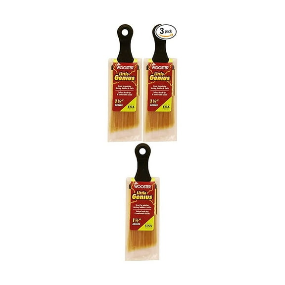 Wooster Genuine 1.5" Little Genius Short Handle Angle Paintbrush 3-Pack # Q3222-1.5-3PK