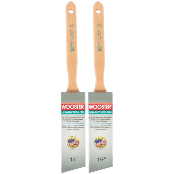 Wooster Genuine 1.5" Ultra/Pro Extra-Firm Angle Sash Paintbrush 2-Pack # W4153-1.5-2PK