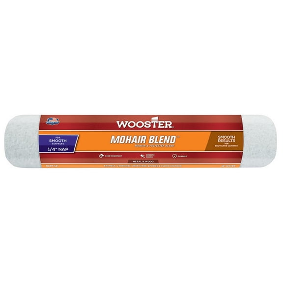 Wooster Genuine 12" Mohair Blend 1/4" Nap Roller Cover - R207-12