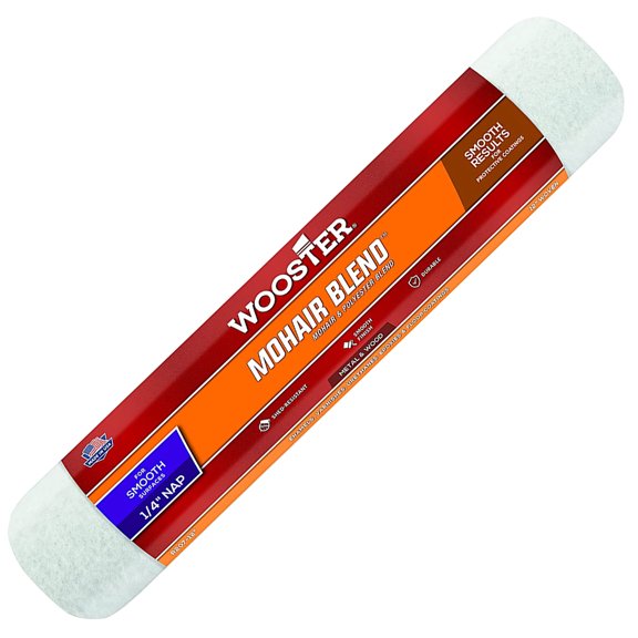Wooster 12" Paint Roller Cover, 1/4" Nap, Mohair/Polyester R207-12