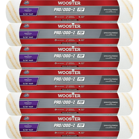 Wooster Genuine 14" Pro/Doo-Z FTP 3/16" Nap Roller Cover 6-Pack, RR665-14-6PK