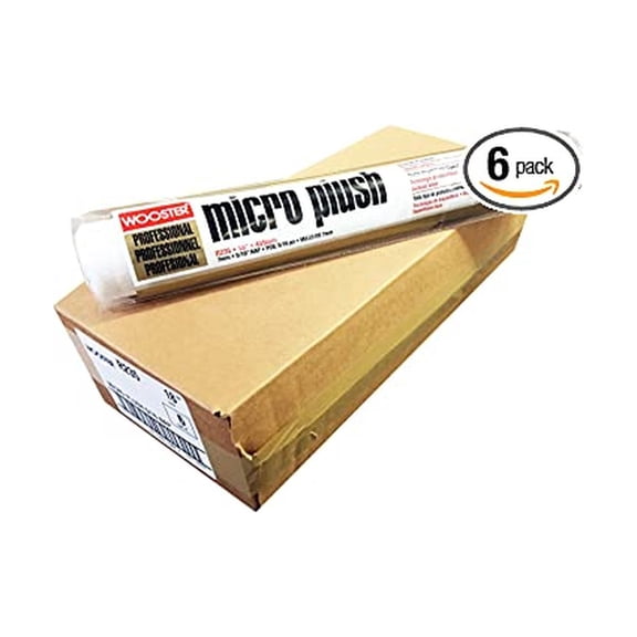 Wooster Genuine 18" Micro Plush 5/16" Nap Roller Cover 6-Pack, R235-18-6PK