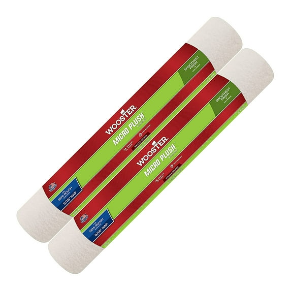 Wooster Genuine 18" Micro Plush 9/16" Nap Roller Cover 2-Pack, R238-18-2PK