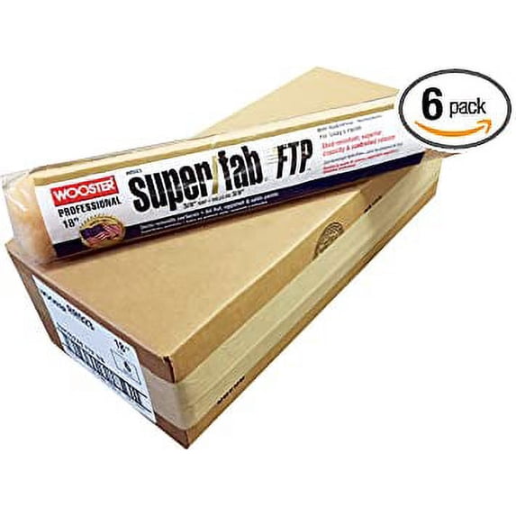 Wooster Genuine 18" Super/Fab FTP 3/8" Nap 6-Pack Roller Cover - RR923-18-6PK