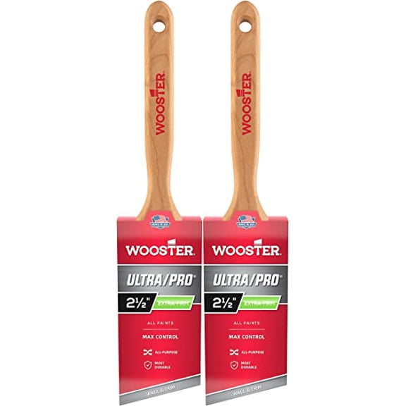 Wooster Genuine 2.5" Ultra/Pro Extra-Firm Angle Sash Paintbrush 2-Pack # 4153-2.5-2PK