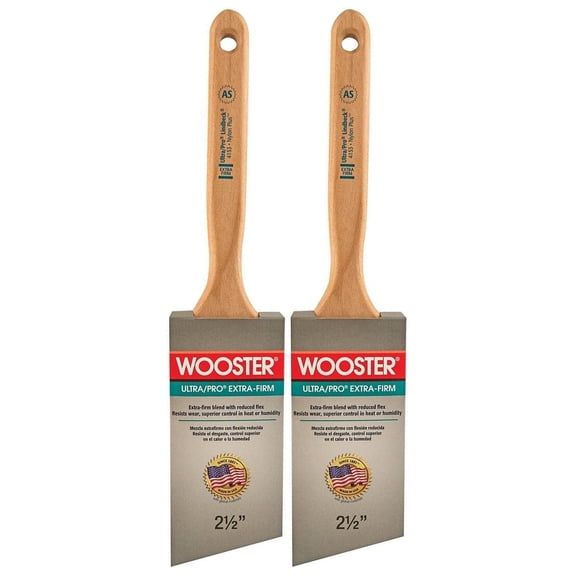 Wooster Genuine 2.5" Ultra/Pro Extra-Firm Angle Sash Paintbrush 2-Pack # W4153-2.5-2PK