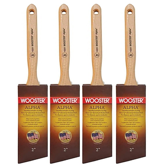 Wooster Genuine 2" Alpha Angle Sash Paintbrush 4-Pack, 4231-2-4PK
