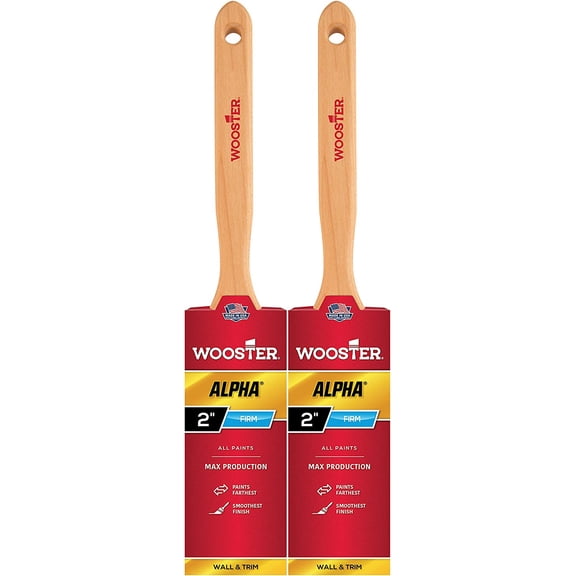 Wooster Genuine 2" Alpha Flat Sash Paintbrush 2-Pack, 4232-2-2PK