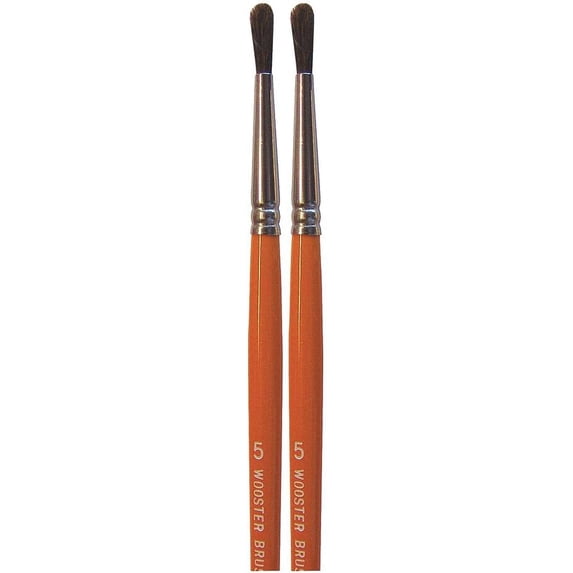 Wooster Genuine -5 Camel Watercolor Artist Paintbrush 2-Pack, F1624-5-2PK