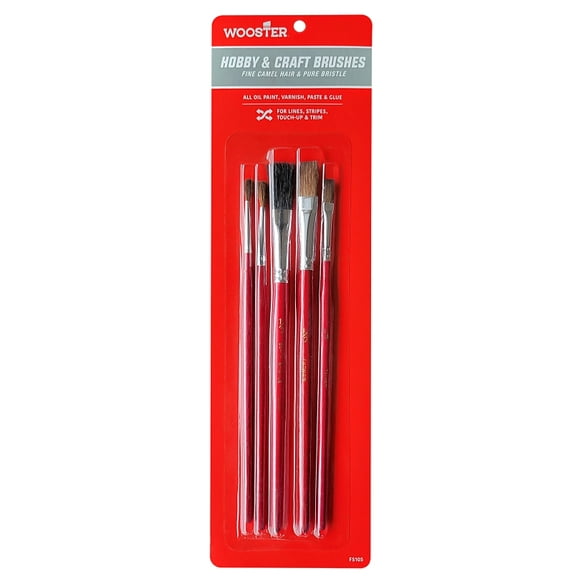 Wooster F5105 Artist Paint Brush Set, Plastic Handle, 7-7/8 in OAL