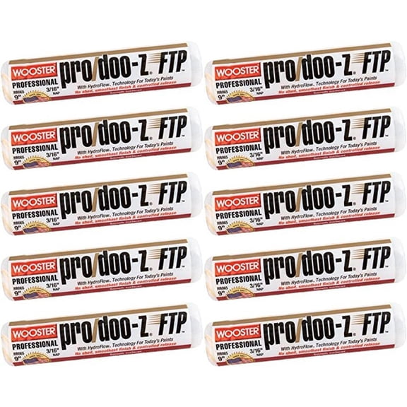 Wooster Genuine 9" Pro/Doo-Z FTP 3/16" Nap 10-Pack Roller Cover - RR665-9-10PK
