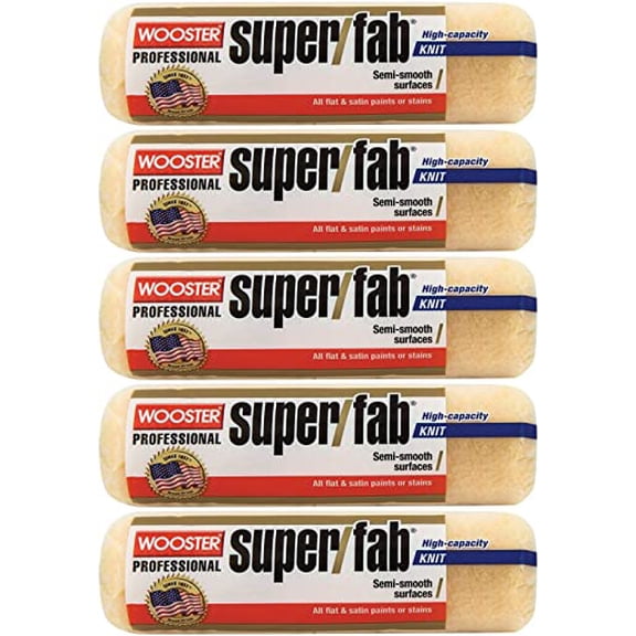 Wooster Genuine 9" Super/Fab 1/2" Nap Roller Cover 5-Pack, R240-9-5PK
