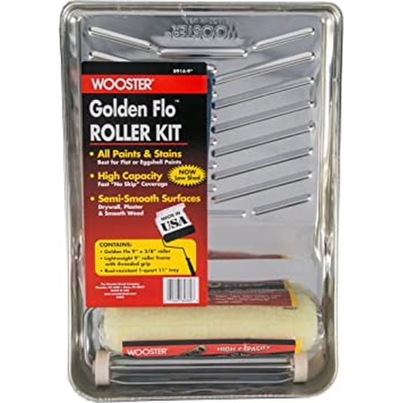 Wooster Golden Flo Threaded End 9 in. W Cage Paint Roller Kit