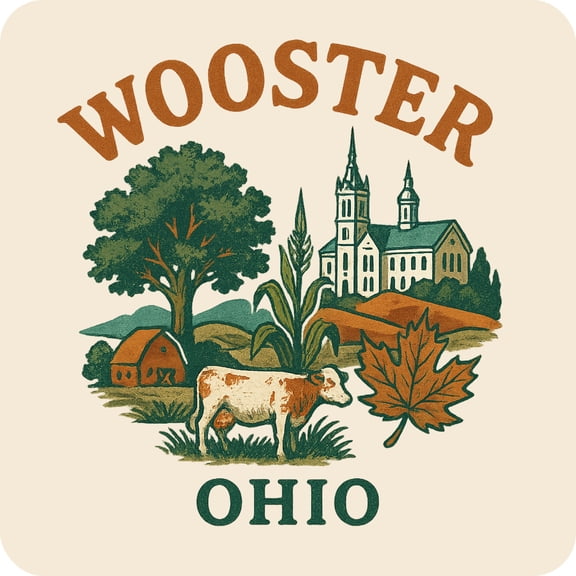 Wooster Ohio Keepsakes Souvenir Vinyl Sticker – Destination Travel Keepsake Collectible (4-Inches Wide)