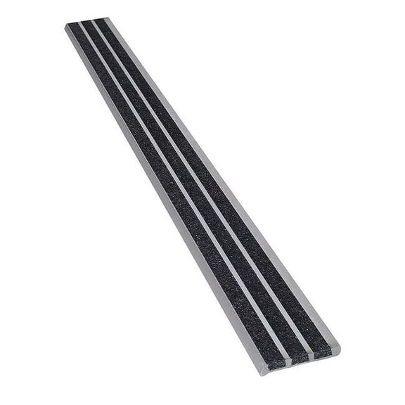 Stair Nosing Extruded Aluminum Black, 36 in W x 1/4 in Thick