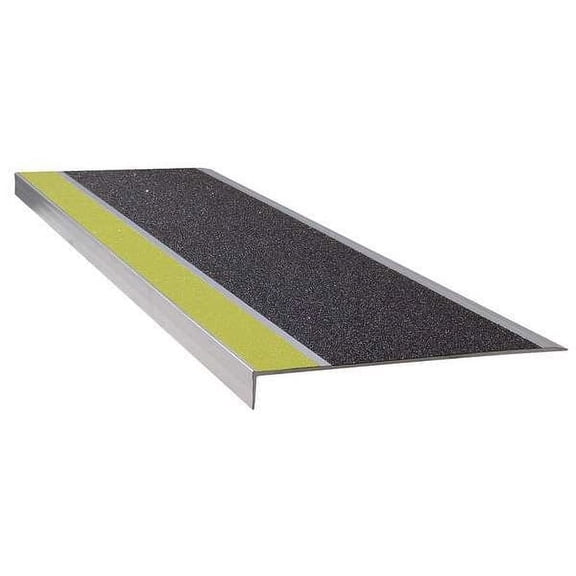 Wooster Products Stair Tread,Ylw/Blk,36in W,Extruded Alum 311YB3