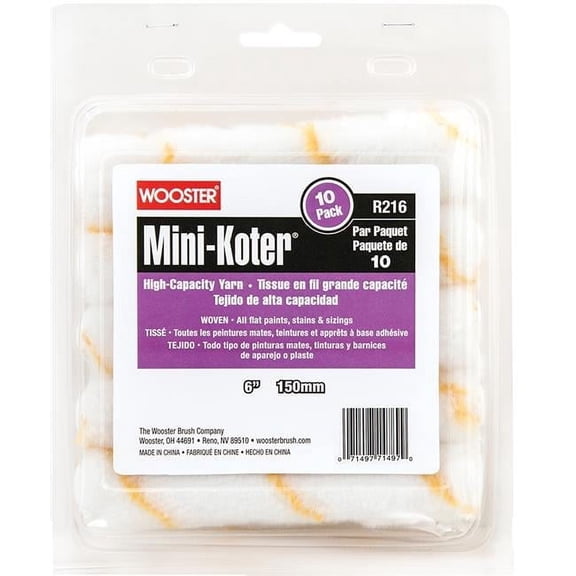 Wooster R216-6 6 in. Mini-Koter High-Capacity Yarn Roller, Pack of 10